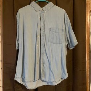 false denim button up